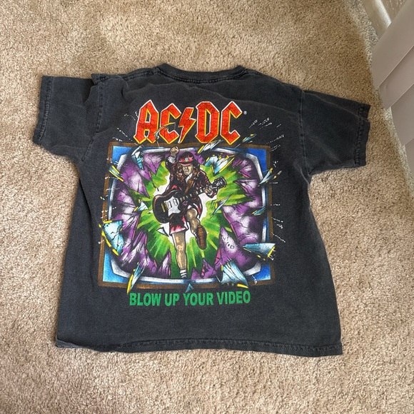 AC/DC Other - AC/DC Black Kids' Graphic Tee with Multicolor 'Blow Up Your Video' Art